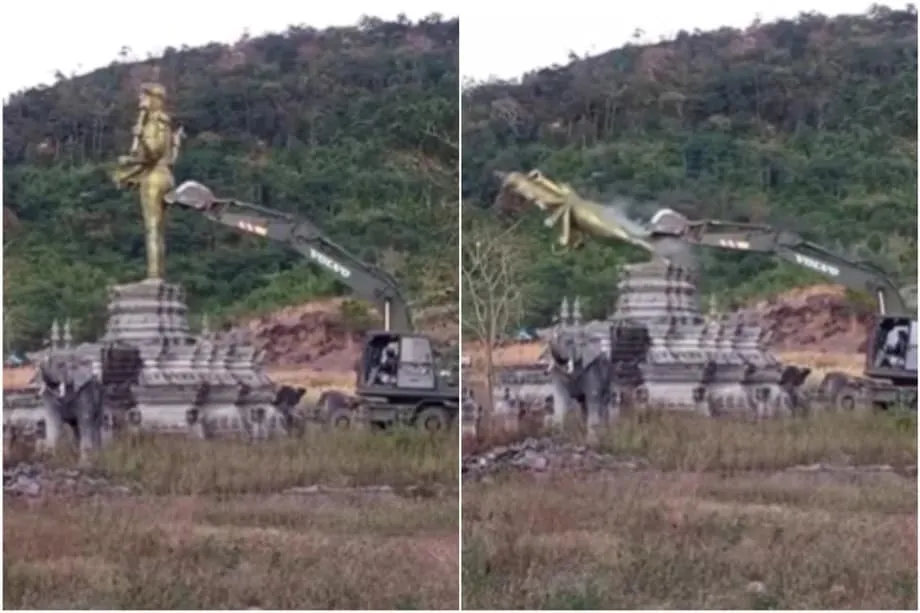 Une statue de Bouddha remplace une divinité hindoue à la frontière contestée entre la Thaïlande et le Cambodge, ravivant les tensions régionales