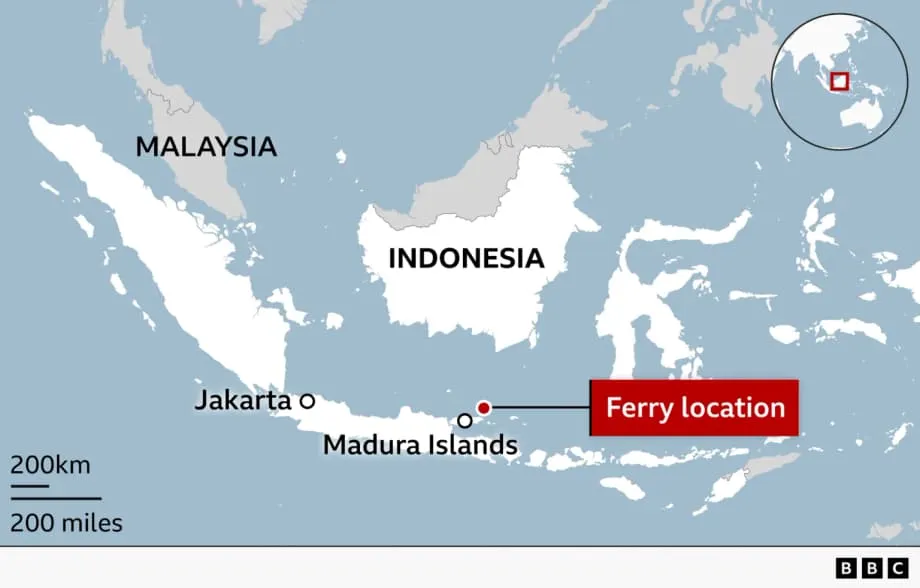 Cinq morts et des dizaines de disparus après l’incendie d’un ferry au large de l’Indonésie